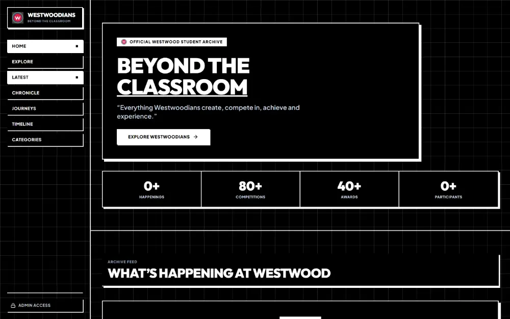 Westwoodians campus portal interface